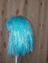 Електриково синя перука от изкуствен косъм за парти , снимка 6