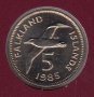 5 пенса 1985, Фолкландски острови, снимка 1 - Нумизматика и бонистика - 38654632