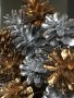 🧡 LOVE MANDARINE "GOLD & SILVER" 🍊 Ръчна изработка ⚒️ Цветя 🌼 от шишарки 🎄, снимка 10