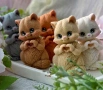Коте котенце котка със сърце с лапи силиконов молд форма фондан шоколад гипс смола декор, снимка 6