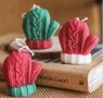 3D Плетена зимна ръкавица силиконов молд форма калъп фондан шоколад гипс сапун декор свещ, снимка 3