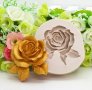 Голяма Разцъфнала Роза с листа силиконов молд форма за декорация торта фондан шоколад и др, снимка 2