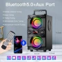 Преносим високоговорител SUPNIU с 60W мощен бас RGB осветление и Bluetooth 5.0, снимка 2