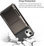 Нов Удароустойчив калъф за телефон с джоб за карти iPhone 14 / 14 Plus Айфон Защита , снимка 4