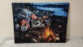 Светеща картина с LED осветление - Harley Davidson и огъня , снимка 1 - Картини - 40220312
