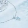 Сребърно колие 925 с капковидна висулка и синтетичен аквамарин, снимка 4