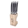 Комплект 6 ножa за стекове с дървена поставка Laguiole Style de Vie Premium Black, снимка 1