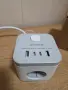 AICODE куб разклонител с USB портове и бял дизайн, включващ множество контакти и предпазител., снимка 2