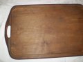 Стар Дървен Поднос За Сервиране Пирография, снимка 6