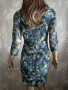 Rinascimento S- Елегантна  италианска рокля от стегнат тюл с флорален принт , снимка 1 - Рокли - 44684944