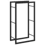 vidaXL Стойка за дърва за огрев, черен мат, 50x28x94 см, стомана, снимка 7