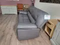 Сив кожен диван тройка, снимка 4