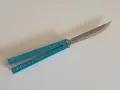 Baliplus Barebones Balisong (Tanto) – Пеперуда, Циан, снимка 6