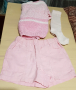 Детски розов комплект за момиче пуловер панталон чорапи