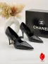 Chanel Луксозни Дамски Обувки На Висок Ток С Каишка Тип Mary Jane И Златно Бижу Код SEM-750, снимка 3