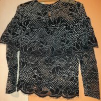 Дантелена блуза на ZARA, снимка 2 - Блузи с дълъг ръкав и пуловери - 30531441