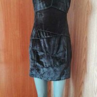 Еластична черна рокля от плюш👗🍀M/L,L👗🍀арт.040, снимка 1 - Рокли - 29765727