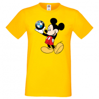 Мъжка тениска Mickey Mouse BMW Подарък,Изненада,Рожден ден, снимка 10 - Тениски - 36576741
