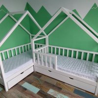 Детско легло тип къщичка Монтесори , снимка 3 - Мебели за детската стая - 42798202