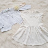 Бяла рокля за бебе на 6 месеца, снимка 1 - Бебешки рокли - 32005158