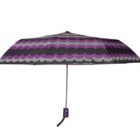 Сгъваем автоматичен черен лилав сив чадър за дъжд на точки 31 см, снимка 2 - Други - 42875364