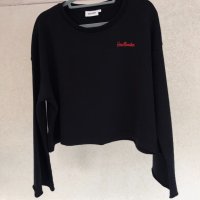 Младежка черна блуза-кроп тип худи HEARTBRECKER, снимка 3 - Блузи с дълъг ръкав и пуловери - 32114958