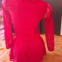 Нова!Детска дантелена рокличка цвят бордо, снимка 3 - Детски рокли и поли - 42852339