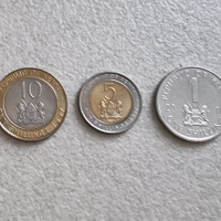 Монети. Африка. Кения. 50 цента, 1, 5, 10 и 20 шилинга. UNC. Чисто нови. 5 бройки., снимка 1 - Нумизматика и бонистика - 44571986