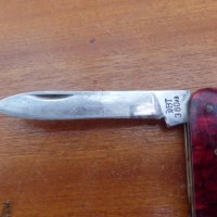 Джобно ножче 2 инструмента с виличка червено с калъф, снимка 4 - Антикварни и старинни предмети - 44439022