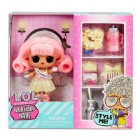 Кукла L.O.L. - 580348 - Hair! Hair! Hair!, розова коса и жълта рокля, снимка 2 - Кукли - 37290651