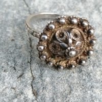 Филигранен сребърен пръстен , снимка 6 - Антикварни и старинни предмети - 42893608
