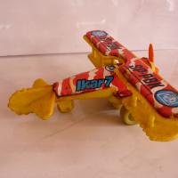 Ikar 7 стара играчка самолетче SP-PBK самолет крила перка Жълт, снимка 3 - Колекции - 44519156