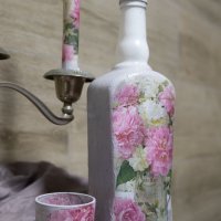 Подарък за жена, за годеж, за сватба. Оригинална декоративна бутилка с чаши и други аксесоари, снимка 6 - Подаръци за рожден ден - 42707752