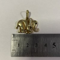 Златна висулка слонче 14к / 7 гр., снимка 2 - Колиета, медальони, синджири - 42404915
