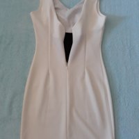 Бяла официална скъпа рокля със сегмент-изкуство. Къса и сексапилна , елегантна, с цип на гърба, нова, снимка 11 - Рокли - 37264692