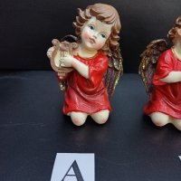 Ангели с червена одежда, изработени  от висококачествен полирезин -модел А и Б , снимка 3 - Статуетки - 42690019