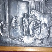 Картина - релефно изображение на ковачница, снимка 2 - Антикварни и старинни предмети - 23755030