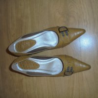 Елегантни дамски обувки цвят охра. № 38, , снимка 8 - Дамски елегантни обувки - 30550400