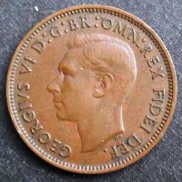 Монета Великобритания - 1 Фартинг 1949 г. Крал Джордж VI, снимка 2 - Нумизматика и бонистика - 31741694