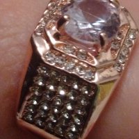 Екстравагантен пръстен в циркон и диамант, снимка 2 - Пръстени - 42706497
