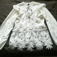 Ефектна блуза /риза с памучна дантела 🤍, снимка 6 - Блузи с дълъг ръкав и пуловери - 31937788
