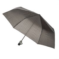 Автоматичен чадър за дъжд Черно кафяво на райе 31,5 см, снимка 3 - Други - 42876865