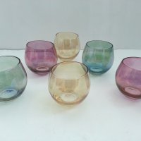антикварни чаши цветно стъкло, снимка 1 - Антикварни и старинни предмети - 32150375