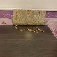 Дамска златиста парти чанта с дълга ефектна дръжка, снимка 3 - Чанти - 38583724