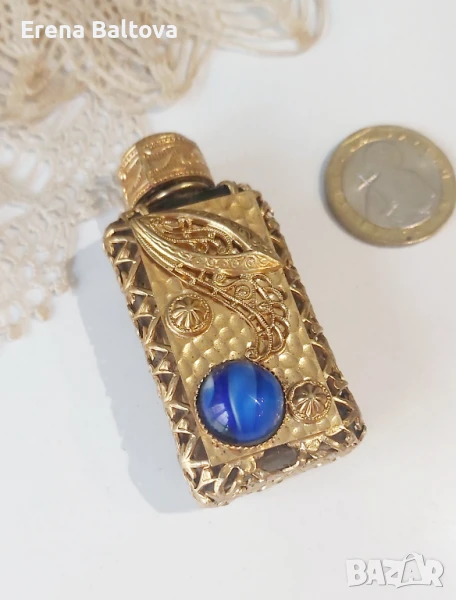 🪷✨🤍 Кристално шише  парфюм филигран  позлата, снимка 1