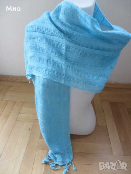 Свежо син шал 170х60 см, снимка 1