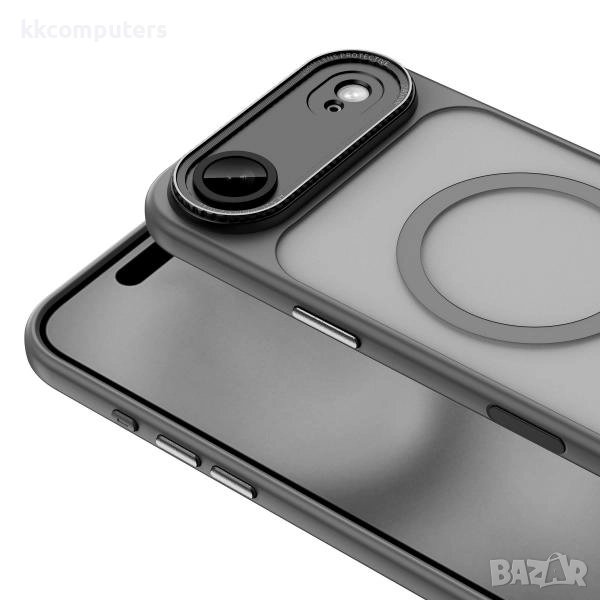 Калъф силикон мат Lens Protection MagSafe / Сива рамка / за iPhone 17 Air 6.5 Баркод : 3132453, снимка 1