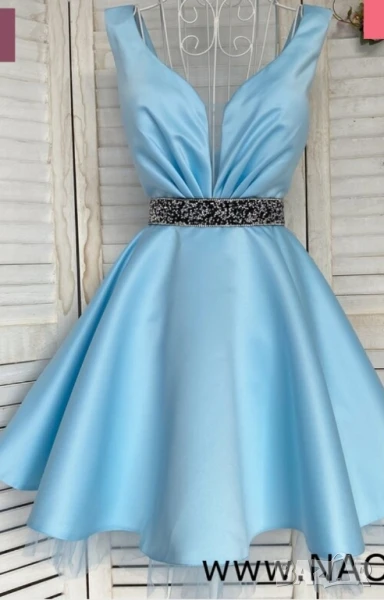 Светло синя къса рокля , снимка 1