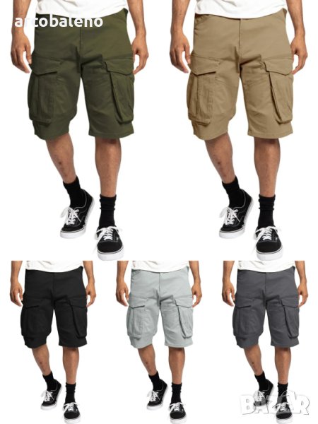 Мъжки едноцветни ежедневни карго панталони с много джобове, 5цвята, снимка 1