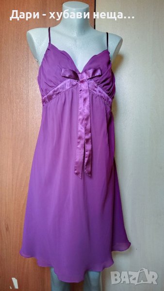 Рокля в лилаво, от два пласта  🍀♥️L,XL,♥️🍀арт 4404, снимка 1